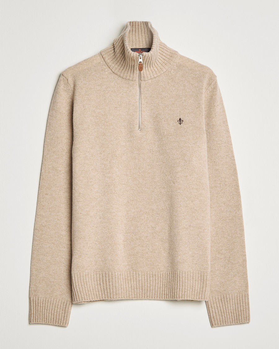 Herre | Gensere | Morris | Kieran Wool Half Zip Khaki