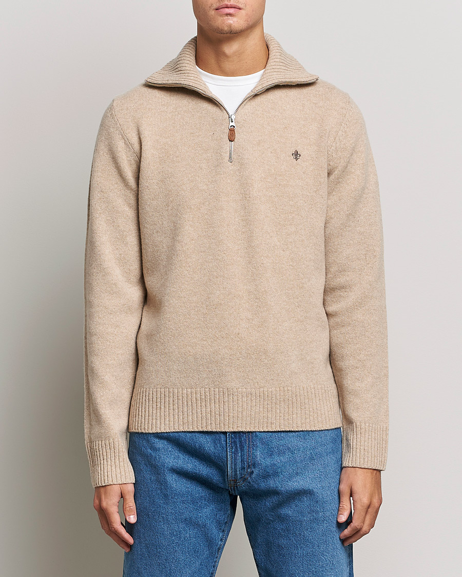 Herre | Gensere | Morris | Kieran Wool Half Zip Khaki