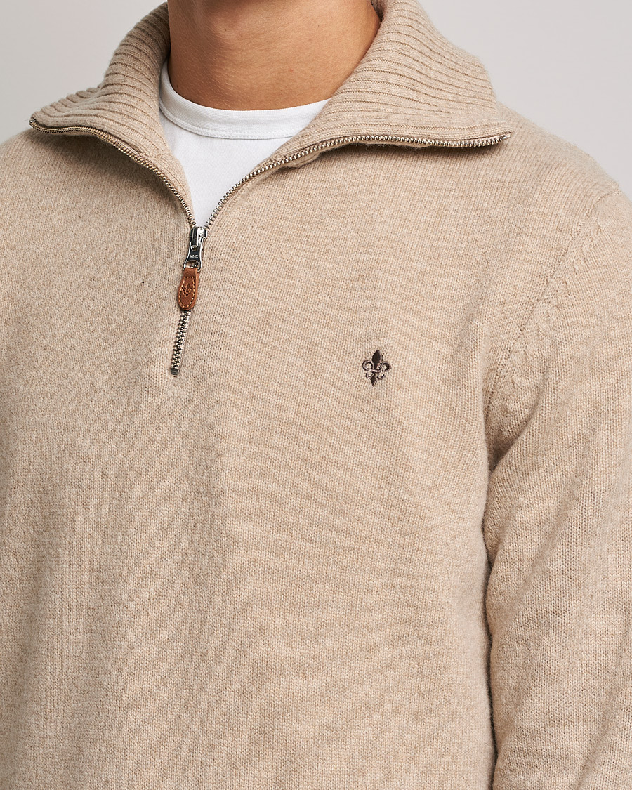 Herre | Gensere | Morris | Kieran Wool Half Zip Khaki