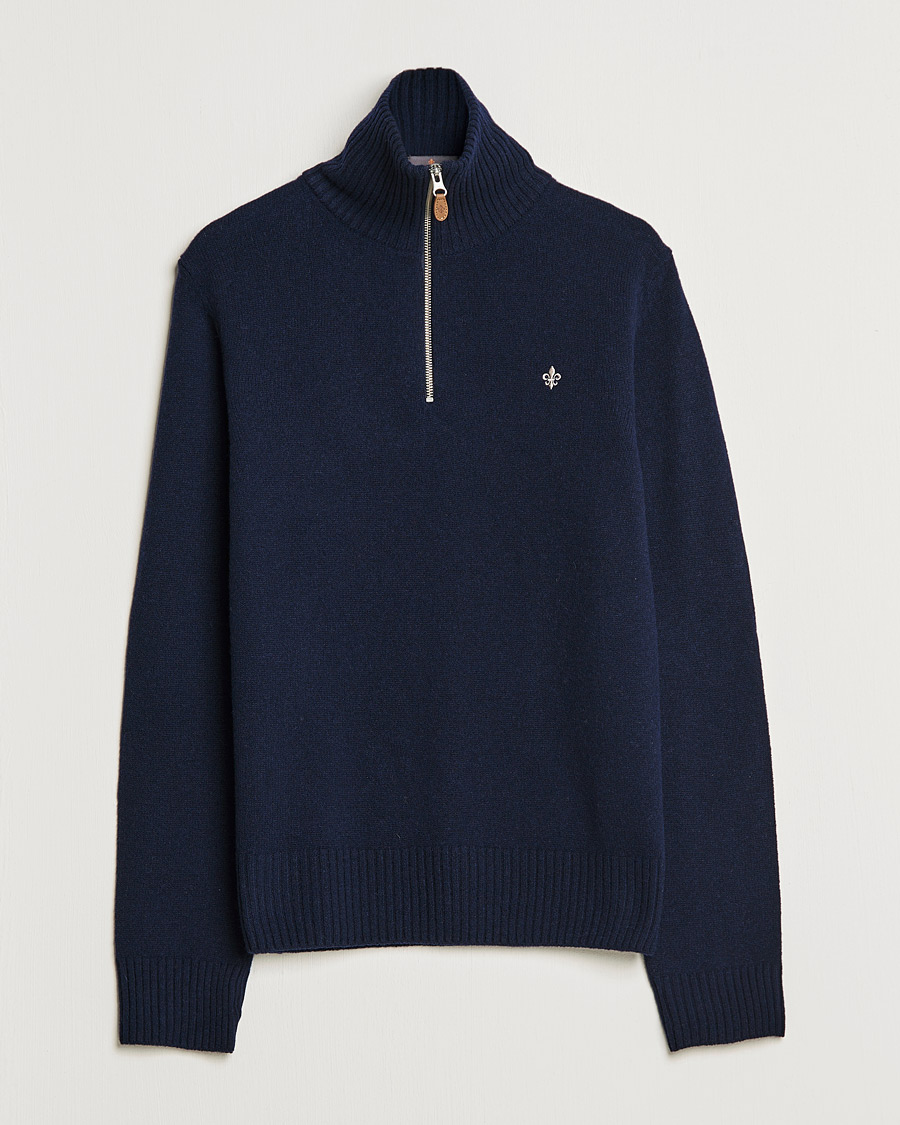 Herre | Gensere | Morris | Kieran Wool Half Zip Navy