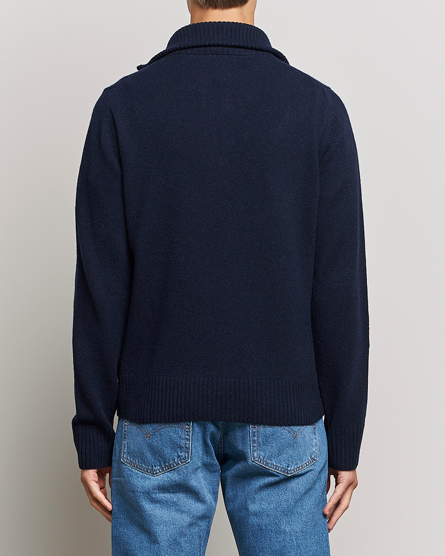 Herre | Gensere | Morris | Kieran Wool Half Zip Navy