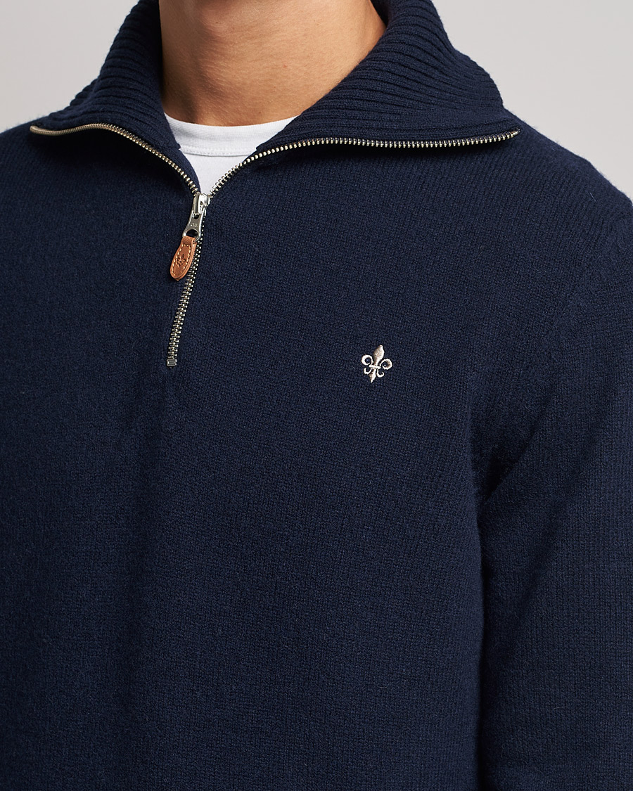 Herre | Gensere | Morris | Kieran Wool Half Zip Navy