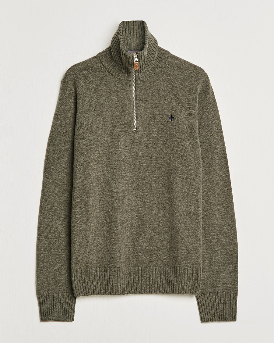 Herre | Gensere | Morris | Kieran Wool Half Zip Olive