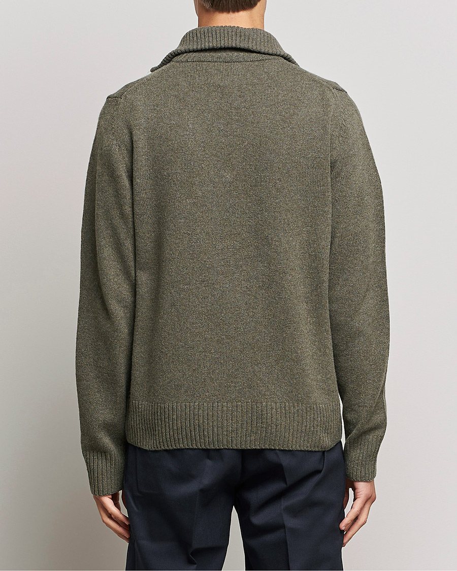 Herre | Gensere | Morris | Kieran Wool Half Zip Olive
