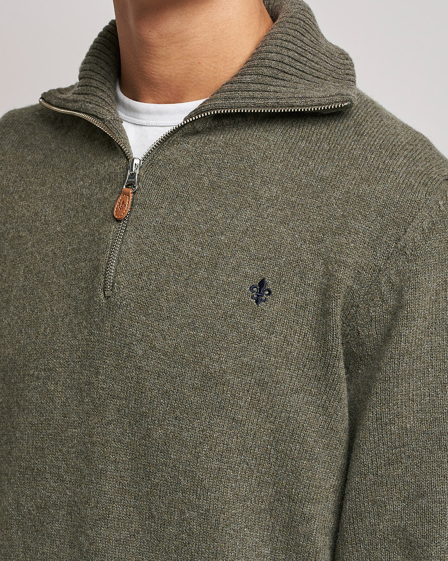 Herre | Gensere | Morris | Kieran Wool Half Zip Olive