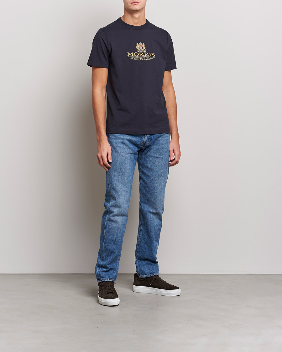 Herre | T-Shirts | Morris | Trevor Logo T-shirt Navy