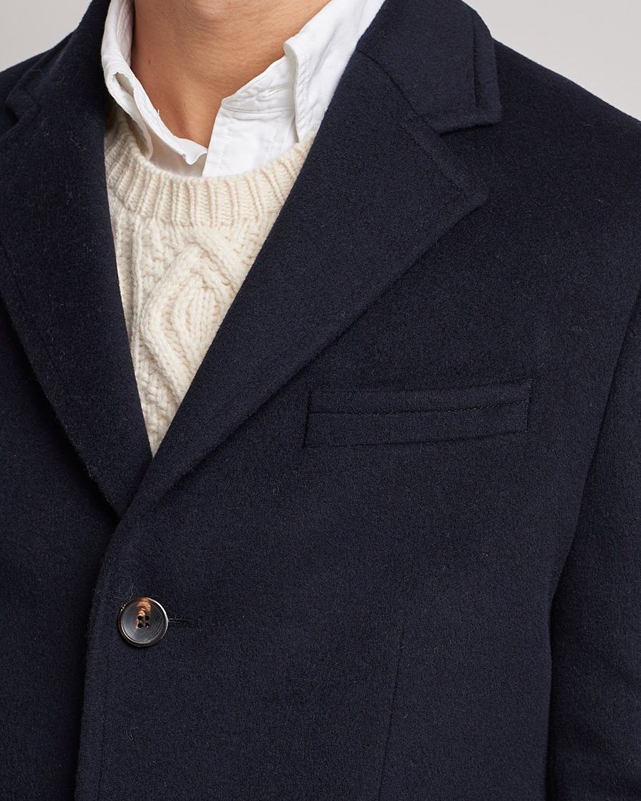 Herre | Jakker | Morris | Wool/Cashmere Coat Navy