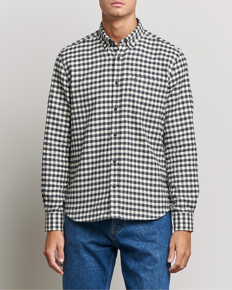 Herre | Skjorter | Morris | Brushed Twill Checked Shirt Grey/White