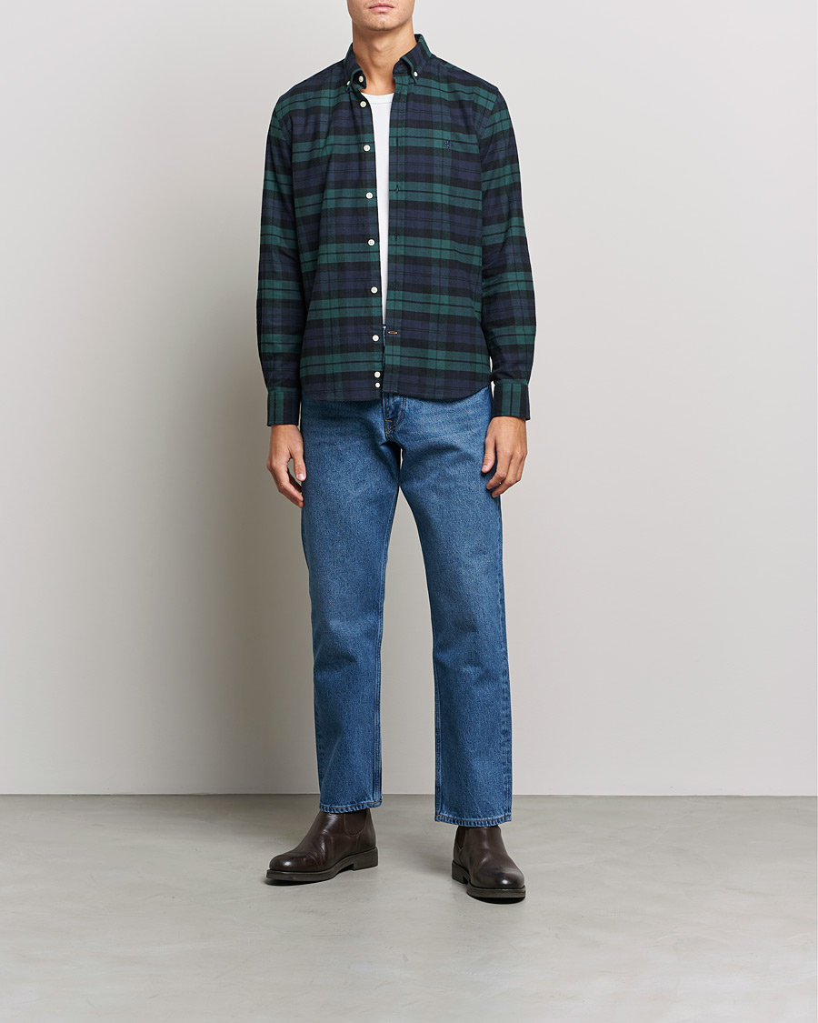 Herre |  | Morris | Brushed Flannel Checked Shirt Blackwatch