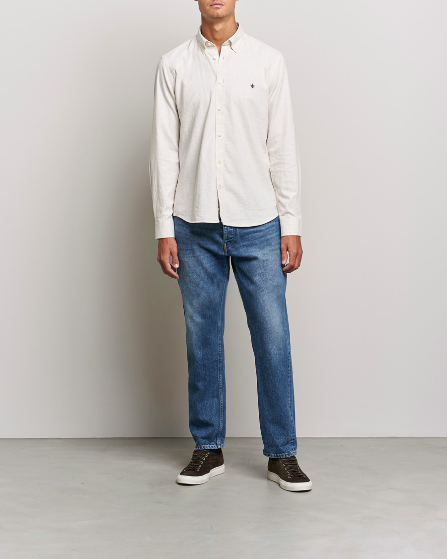 Herre | Flanellskjorter | Morris | Watts Flannel Button Down Shirt Beige