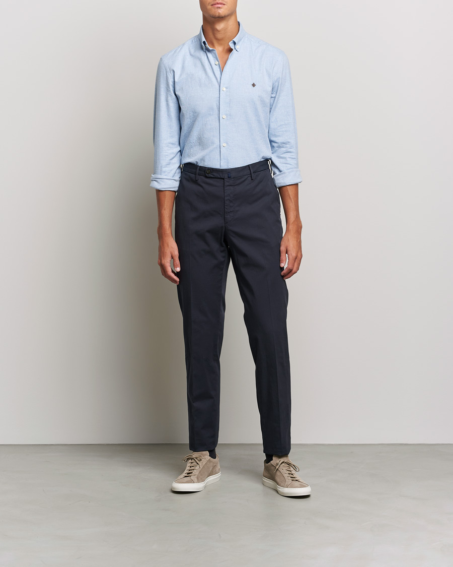 Herre | Skjorter | Morris | Watts Flannel Button Down Shirt Light Blue