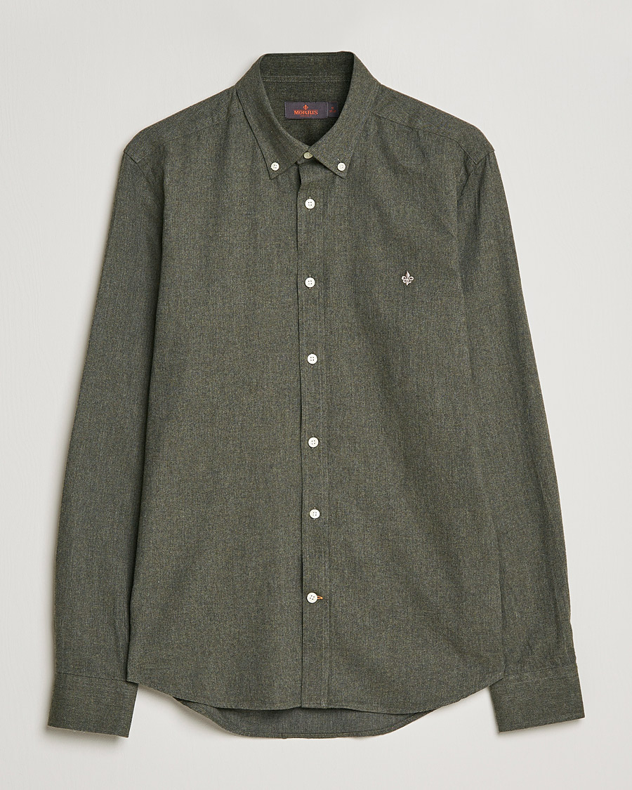 Herre |  | Morris | Watts Flannel Button Down Shirt Dark Olive