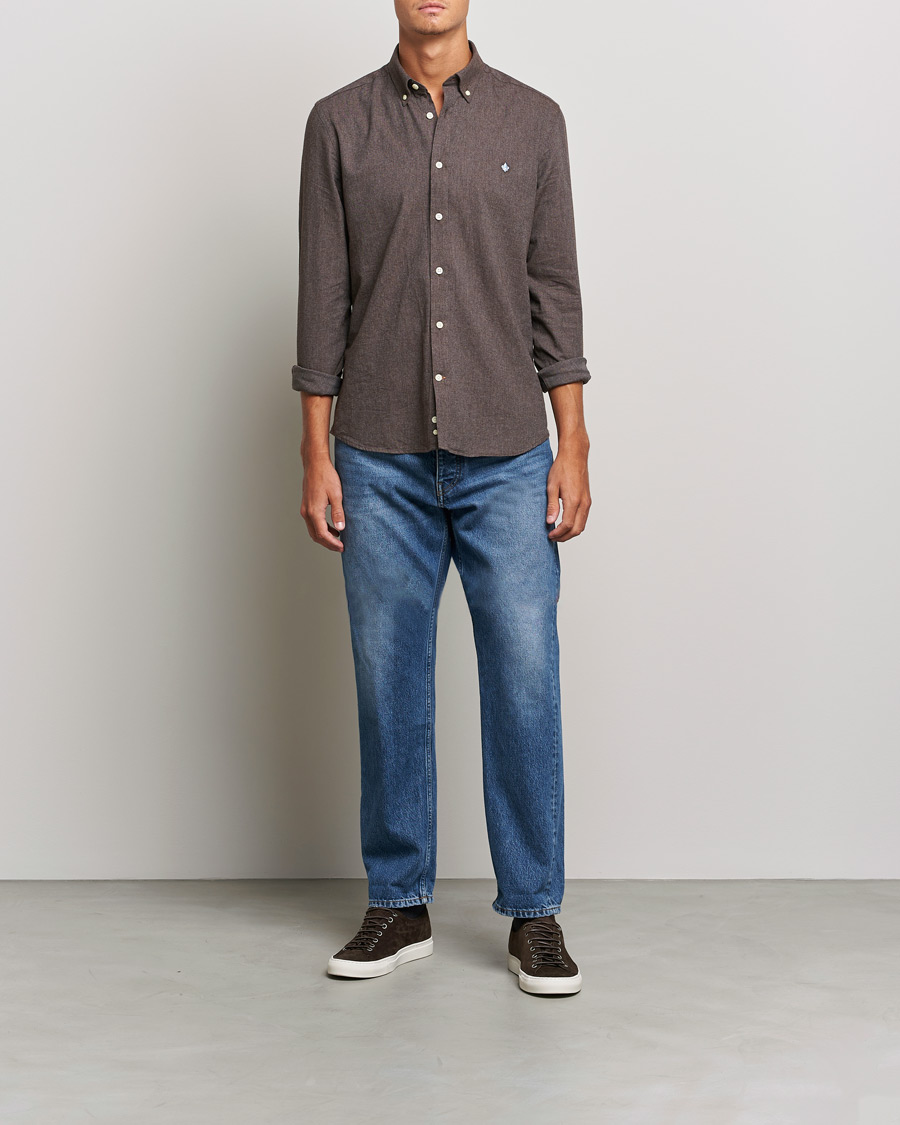 Herre | Skjorter | Morris | Watts Flannel Button Down Shirt Dark Brown