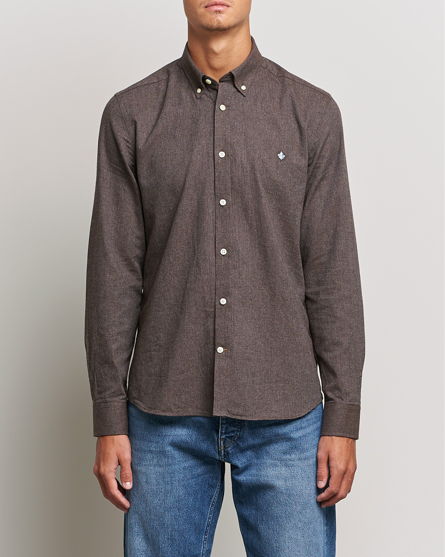 Herre | Skjorter | Morris | Watts Flannel Button Down Shirt Dark Brown