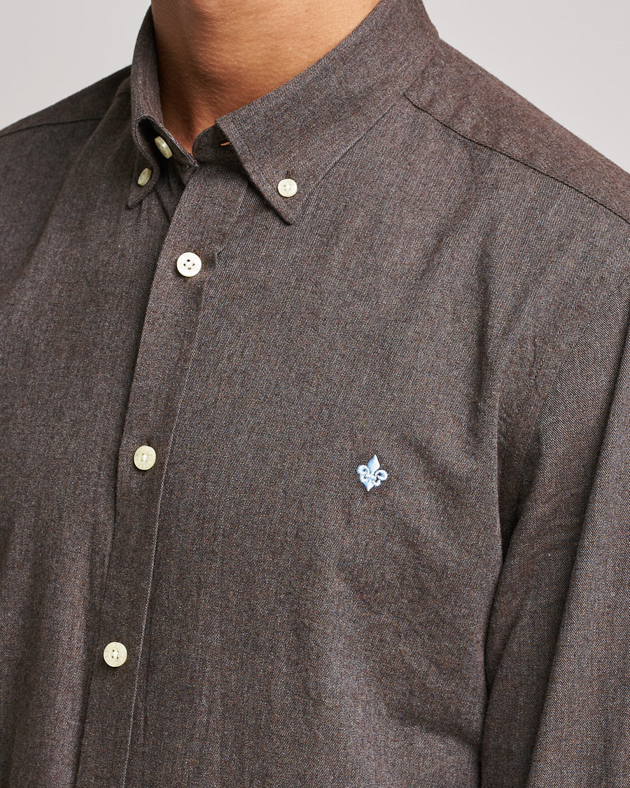 Herre | Skjorter | Morris | Watts Flannel Button Down Shirt Dark Brown