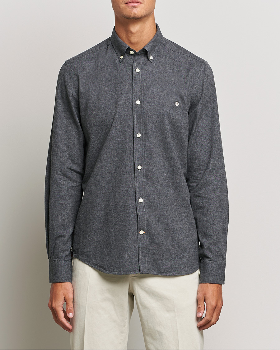Herre | Flanellskjorter | Morris | Watts Flannel Button Down Shirt Dark Grey