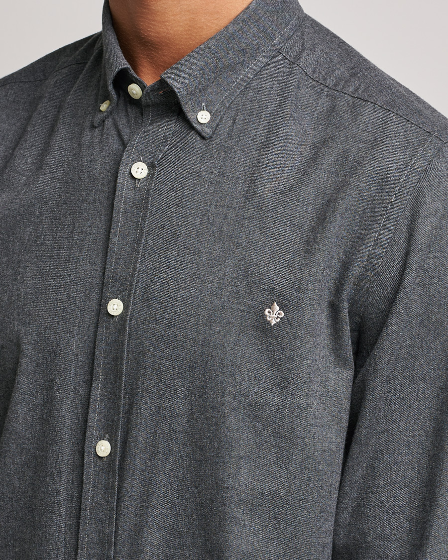Herre | Skjorter | Morris | Watts Flannel Button Down Shirt Dark Grey