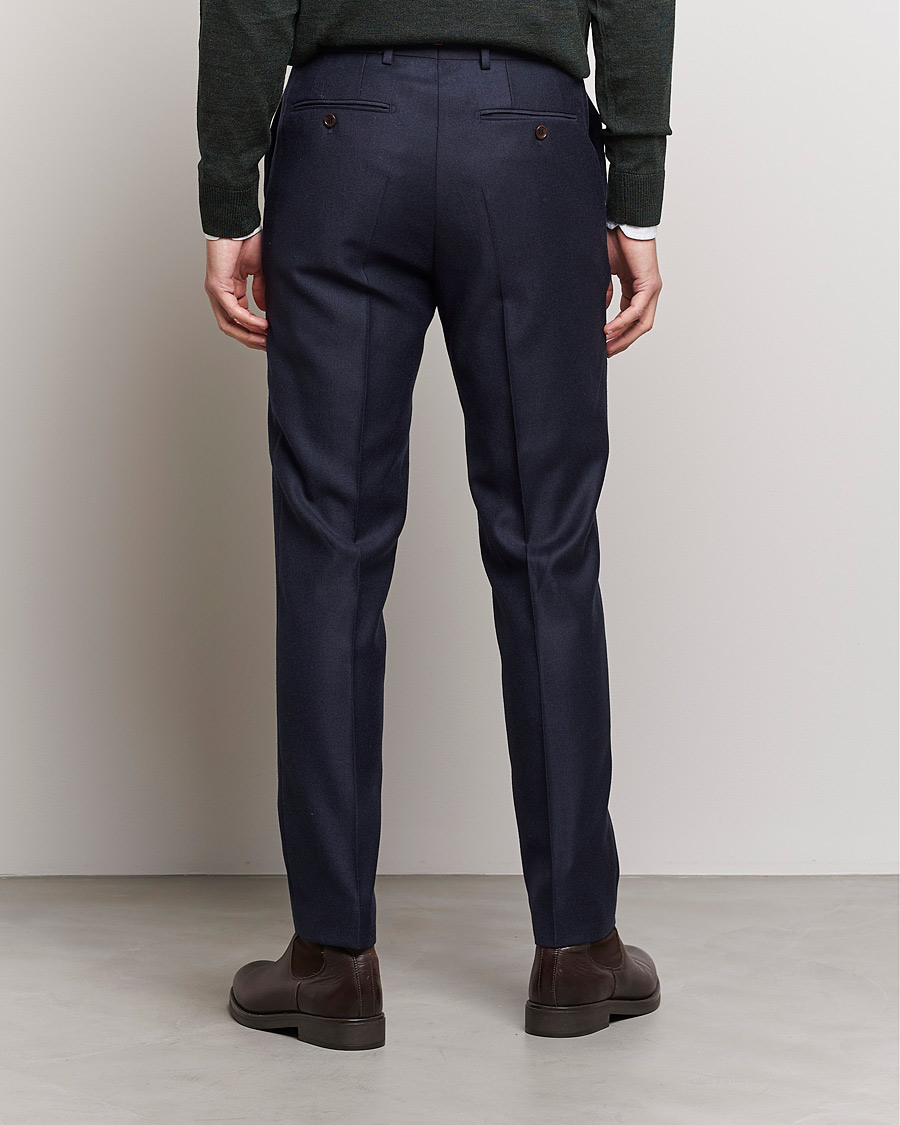 Herre | Bukser | Morris | Bobby Flannel Trousers Navy