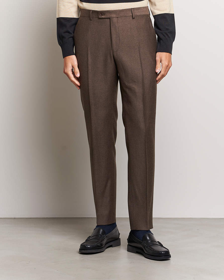 Herre | | Morris | Bobby Flannel Trousers Brown