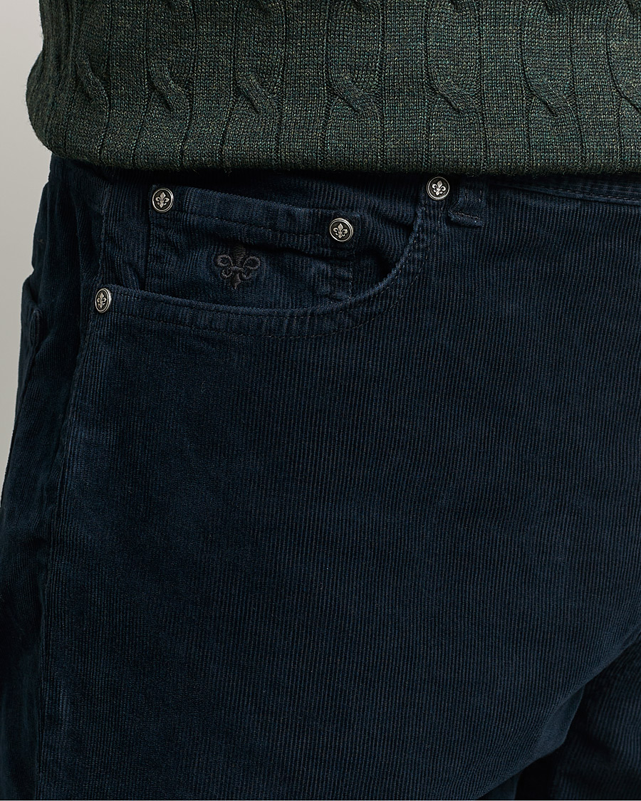 Herre | Bukser | Morris | James Corduroy 5-Pocket Pants Navy