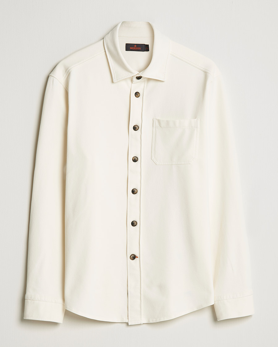 Herre | Skjorter | Morris | Cotton Jersey Overshirt Off White