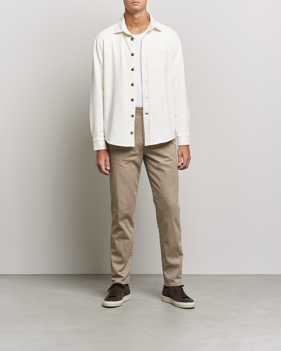 Herre | Skjorter | Morris | Cotton Jersey Overshirt Off White