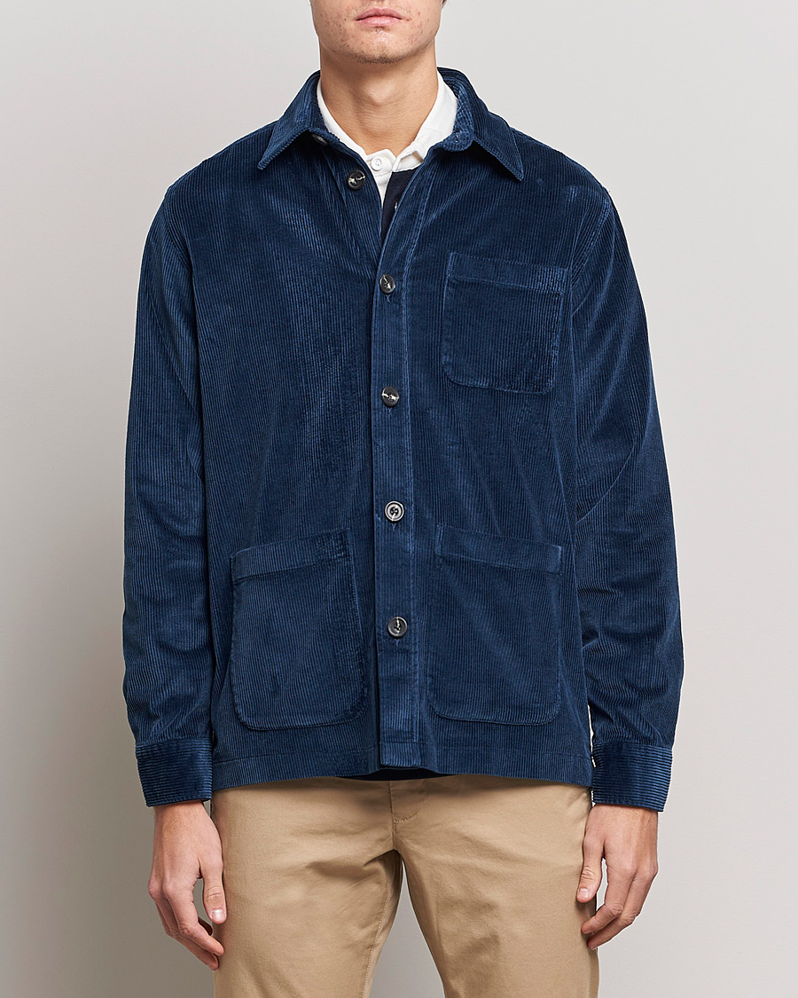 Herre | Overshirts | Morris | Heaton Corduroy Shirt Jacket Blue