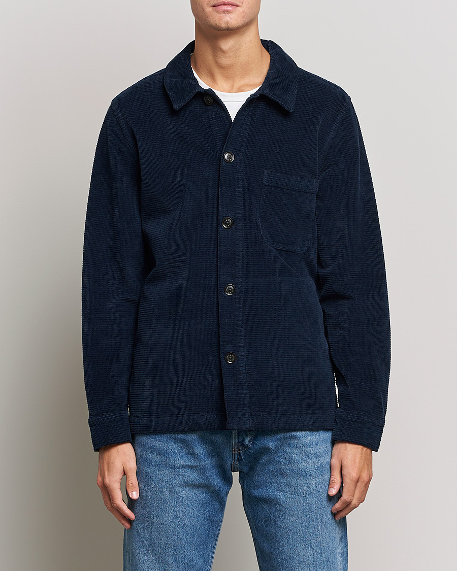 Herre |  | Morris | Criss Cuts Corduroy Shirt Jacket Blue