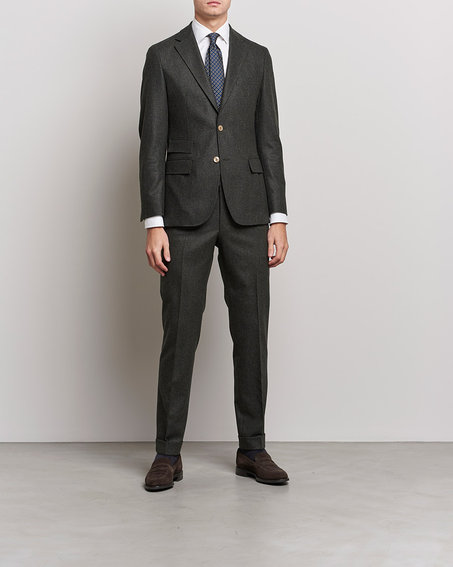 Herre | Dressjakker | Morris Heritage | Keith Flannel Suit Blazer Green