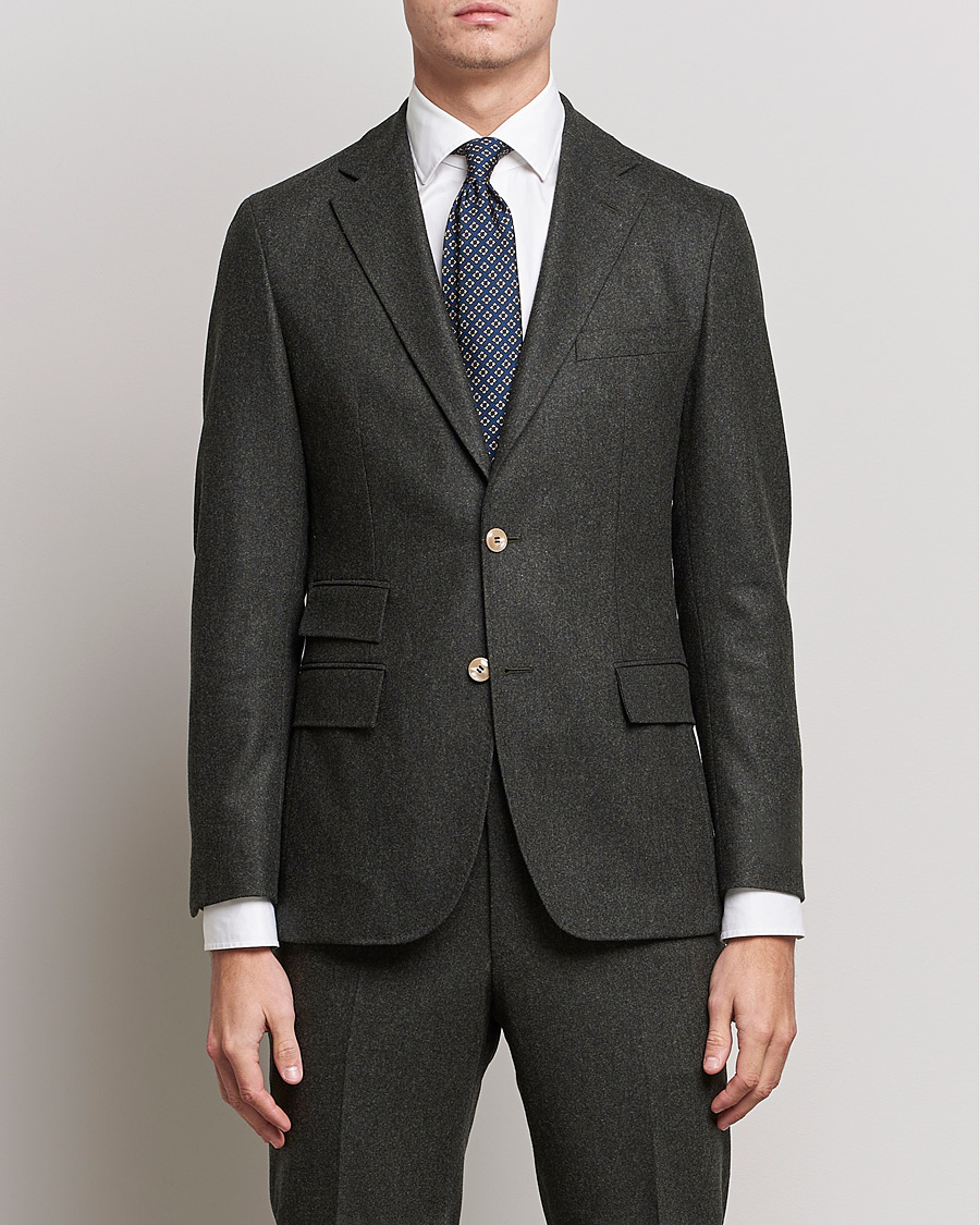 Herre | Dressjakker | Morris Heritage | Keith Flannel Suit Blazer Green