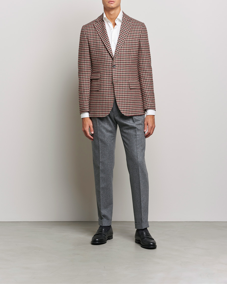 Herre | Dressjakker | Morris Heritage | Keith Tartan Cotton/Cashmere Blazer Brown