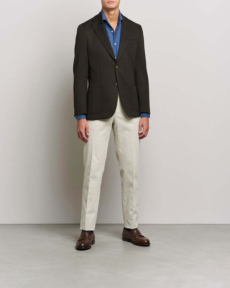 Herre | Dressjakker | Morris Heritage | Mike Wool Jersey Blazer Brown