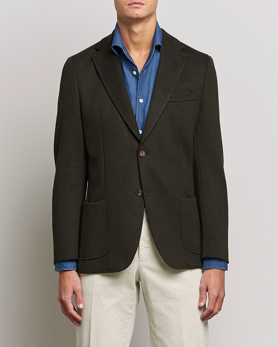 Herre | Dressjakker | Morris Heritage | Mike Wool Jersey Blazer Brown