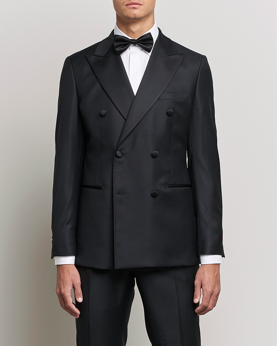 Herre | Morris Heritage | Morris Heritage | Double Breasted Tuxedo Blazer Black