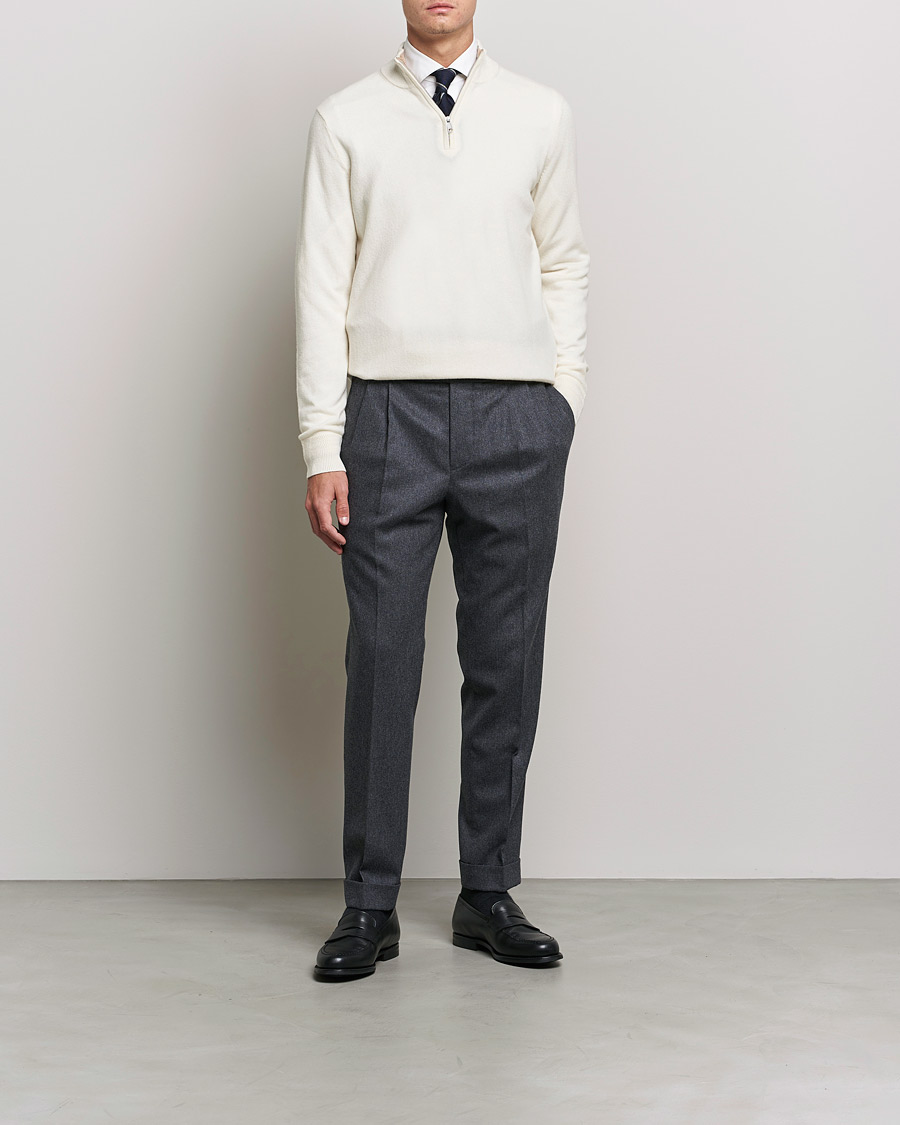 Herre |  | Morris Heritage | Dalton Wool/Cashmere Half Zip Off White