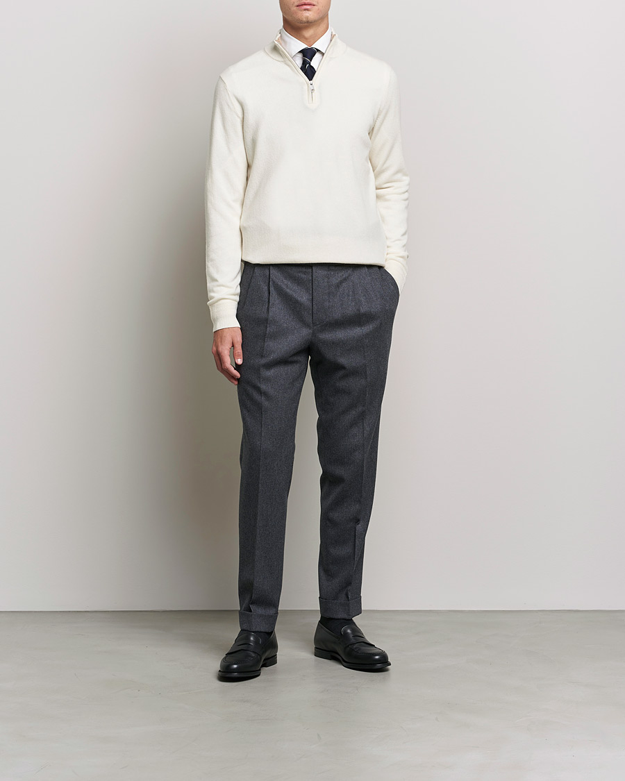 Herre | Gensere | Morris Heritage | Dalton Wool/Cashmere Half Zip Off White