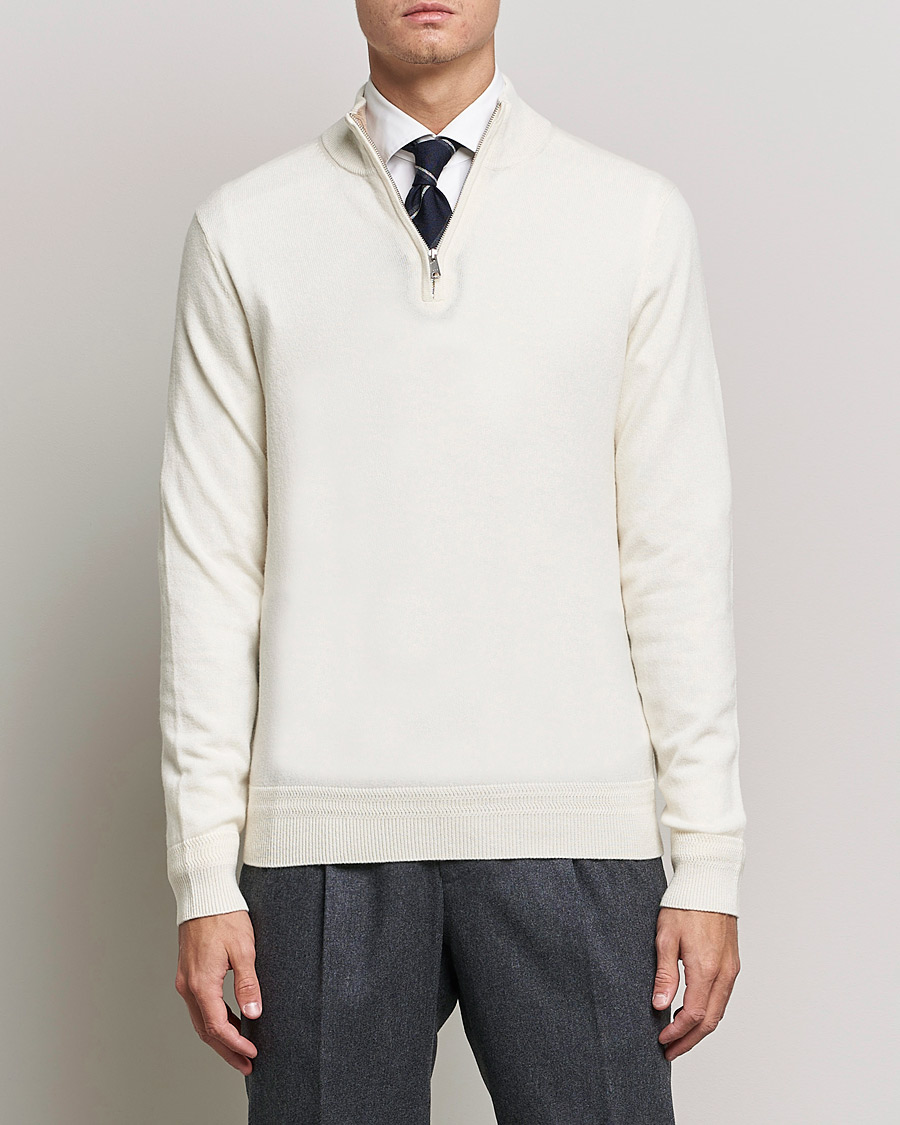 Herre | Gensere | Morris Heritage | Dalton Wool/Cashmere Half Zip Off White