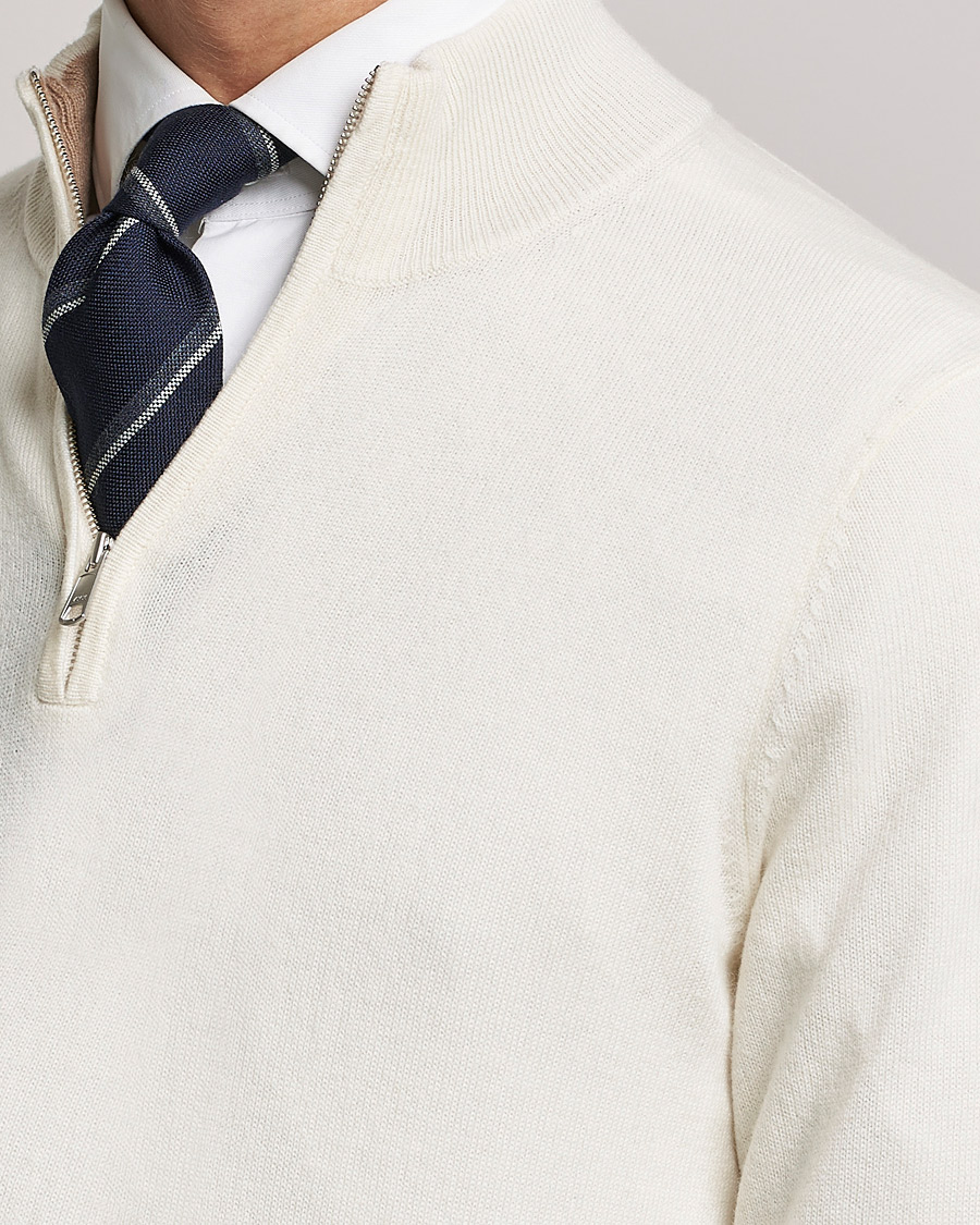 Herre | Gensere | Morris Heritage | Dalton Wool/Cashmere Half Zip Off White
