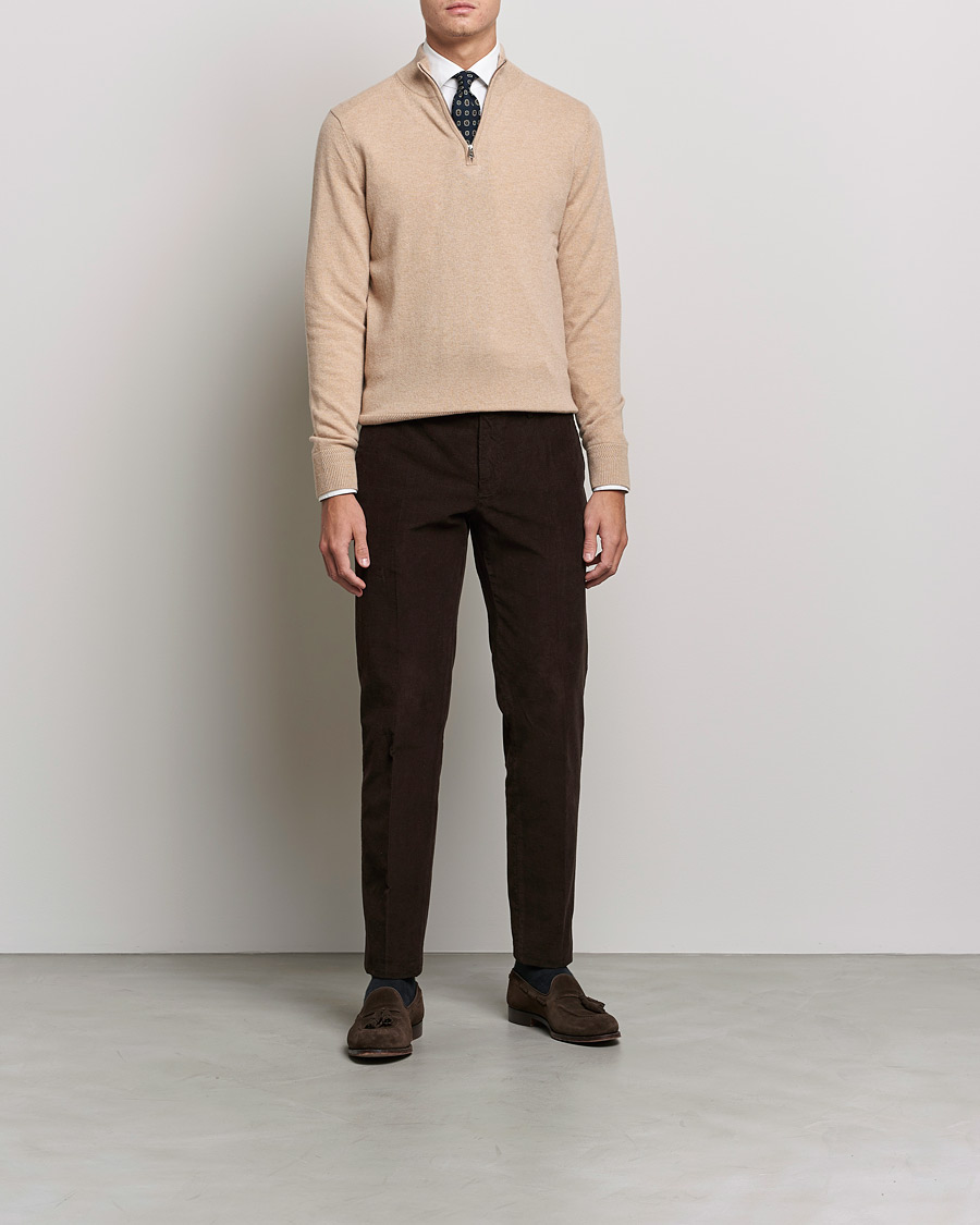 Herre | Gensere | Morris Heritage | Dalton Wool/Cashmere Half Zip Camel