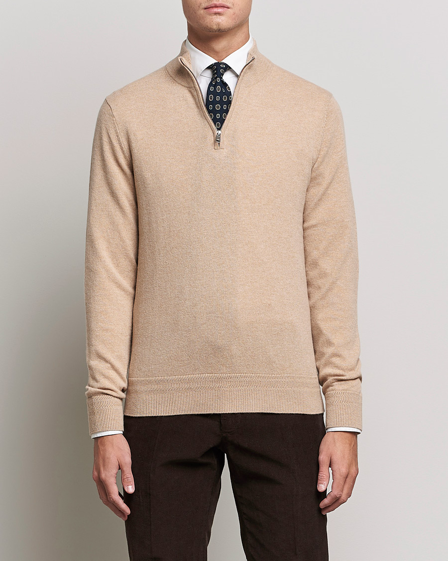Herre | Gensere | Morris Heritage | Dalton Wool/Cashmere Half Zip Camel