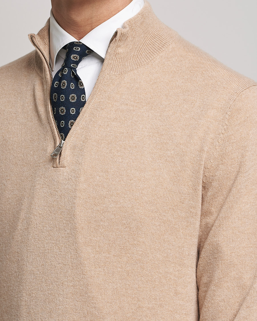 Herre | Gensere | Morris Heritage | Dalton Wool/Cashmere Half Zip Camel