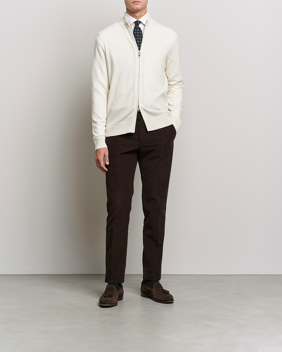 Herre |  | Morris Heritage | Dalton Wool/Cashmere Full Zip  Off White