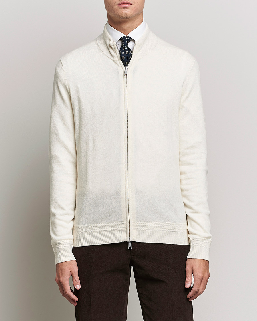 Herre | Gensere | Morris Heritage | Dalton Wool/Cashmere Full Zip Off White
