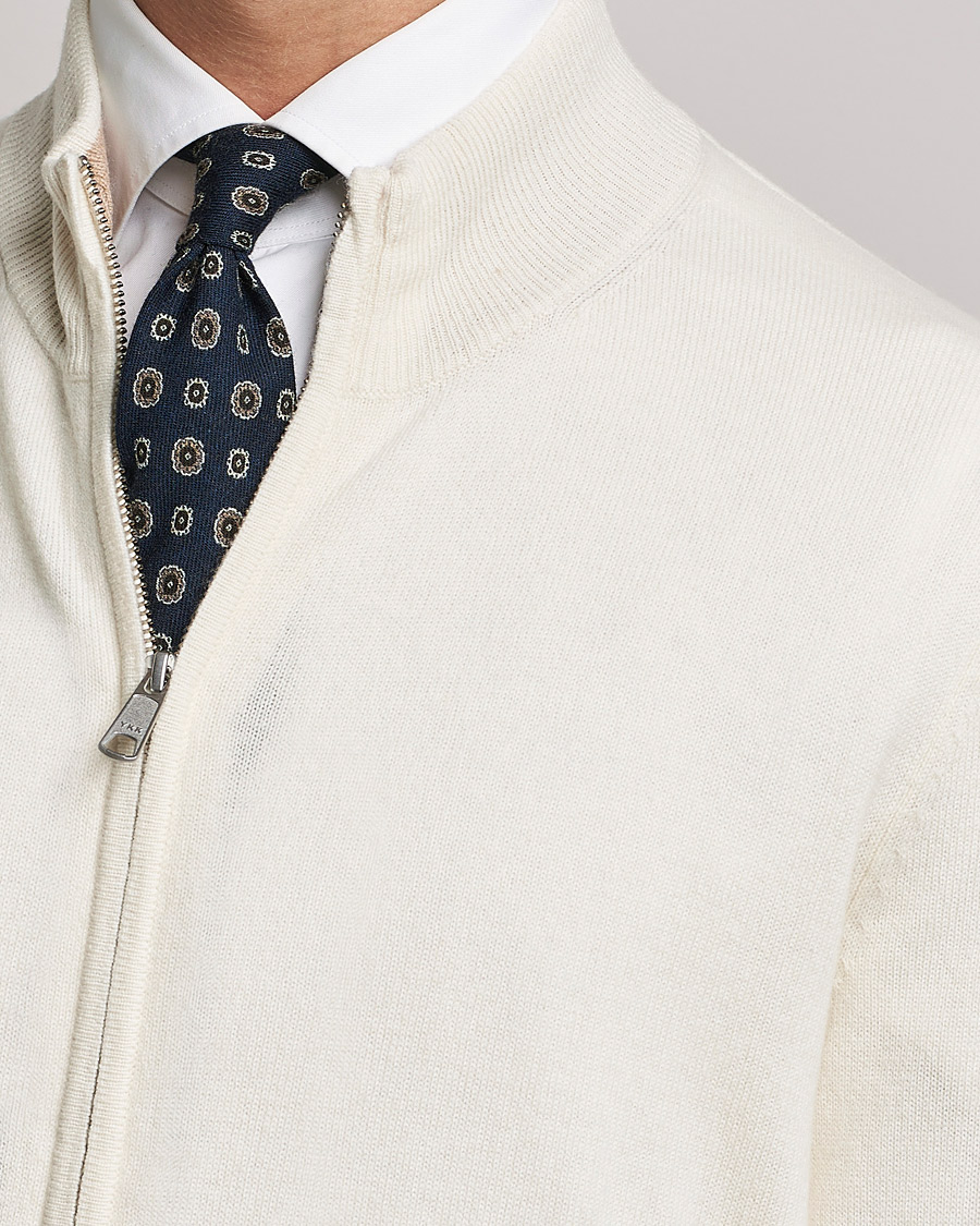 Herre | Gensere | Morris Heritage | Dalton Wool/Cashmere Full Zip Off White