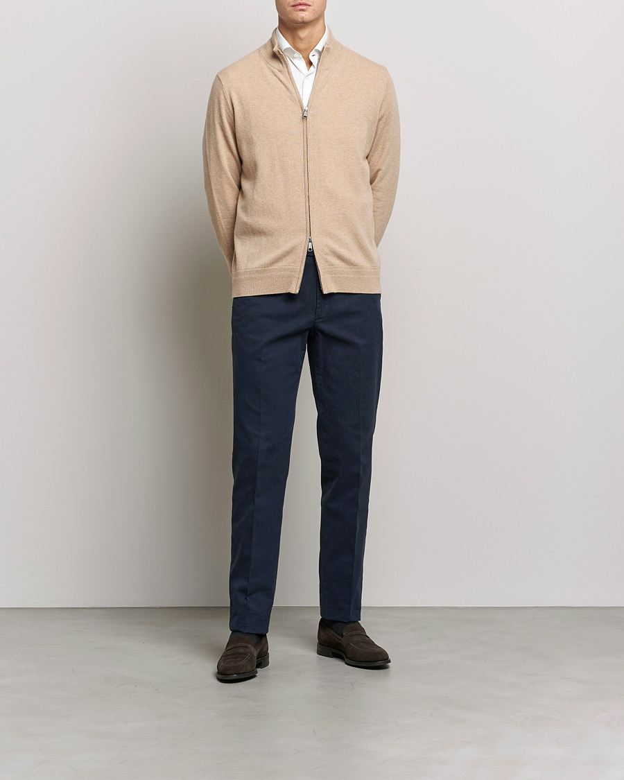 Herre | Gensere | Morris Heritage | Dalton Wool/Cashmere Full Zip Camel