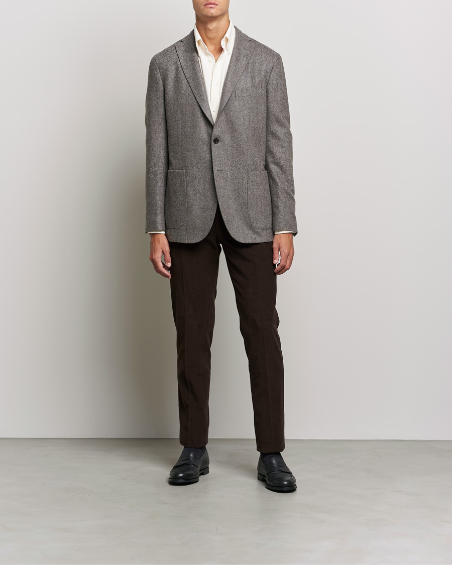 Herre | Skjorter | Morris Heritage | Button Down Flannel Shirt Off White