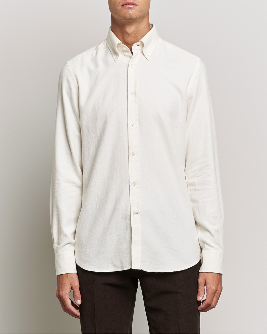 Herre |  | Morris Heritage | Button Down Flannel Shirt Off White