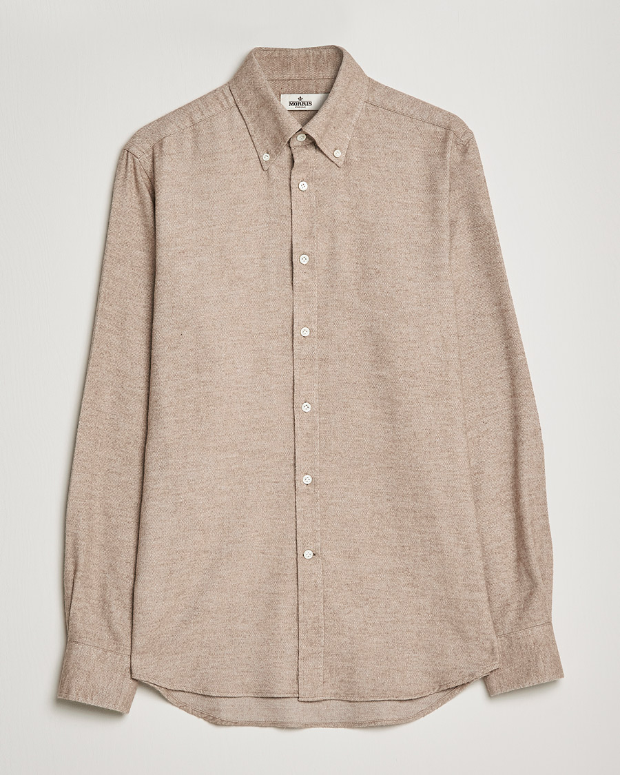 Herre |  | Morris Heritage | Button Down Flannel Shirt Brown