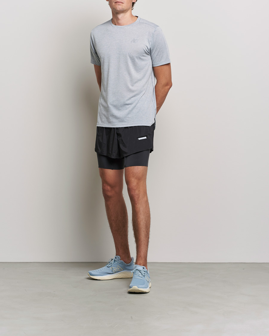 Herre |  | New Balance Running | Impact Run Short Sleeve T-Shirt Athletic Grey
