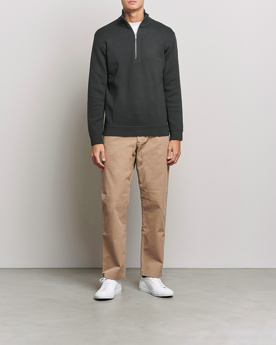 Herre | Wardrobe basics | NN07 | Luis Knitted Half-Zip Sweater Dark Army